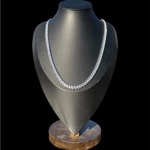 925 Sterling Silver Miami Cuban Link Chain 24” / 7.5mm Necklace box clasp Plata